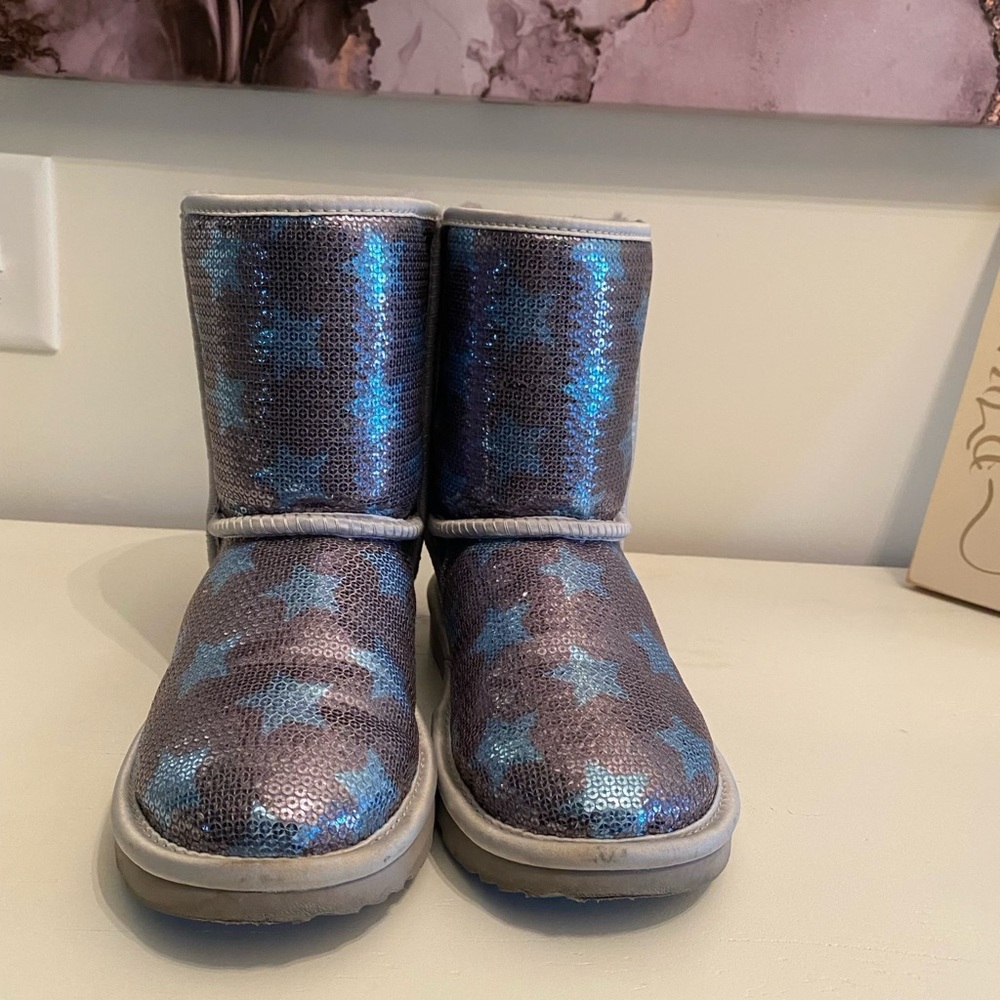 Ugg Shoes Ugg Sequin Stars Blue Silver Boots
